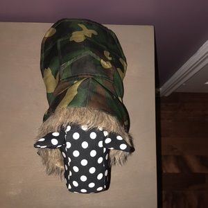 Very cute, warm Dog Coat with faux fur lined hood